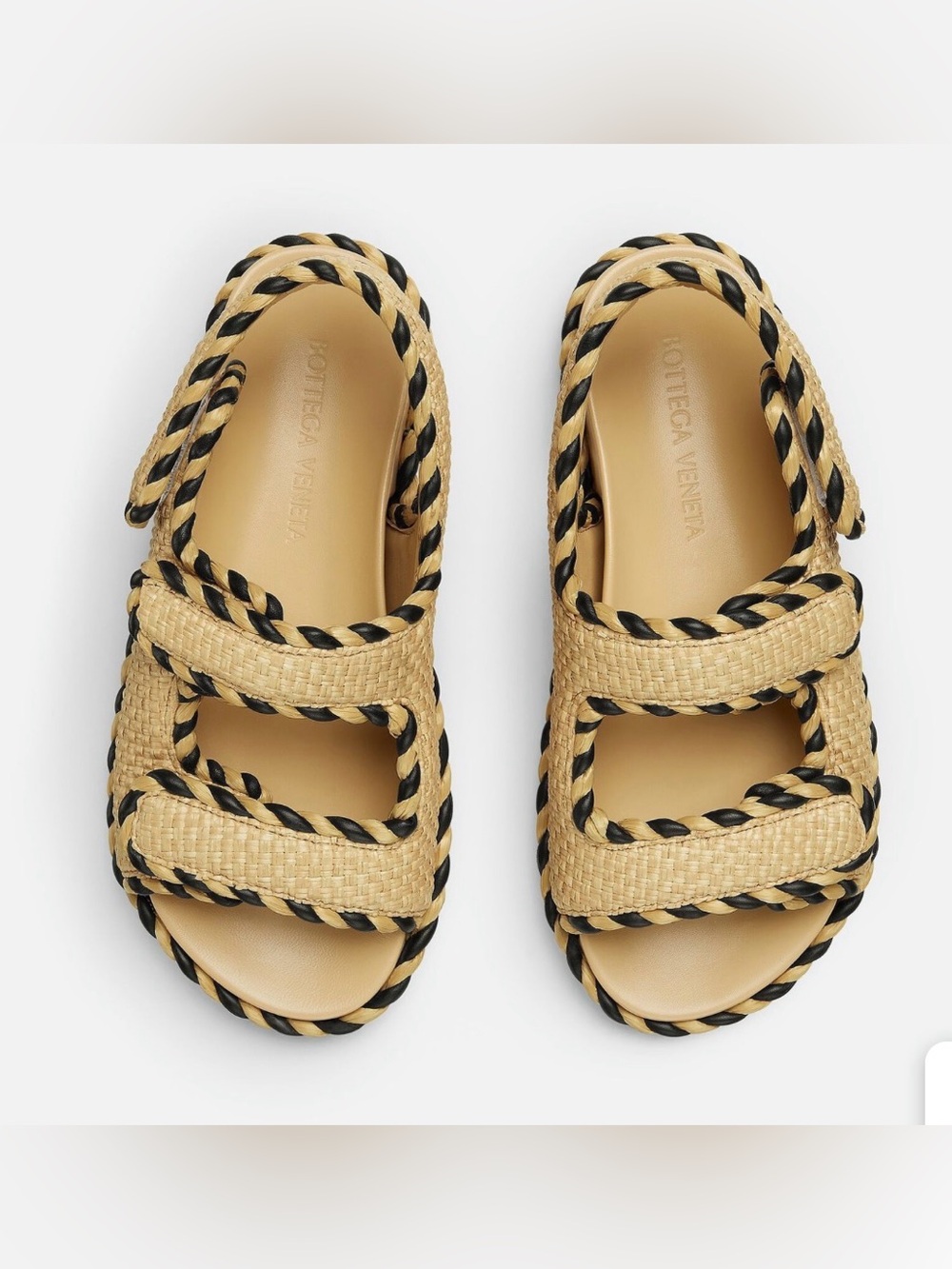 BOTTEGA VENETA Jack Raffia Slingback Sandals - Neutral